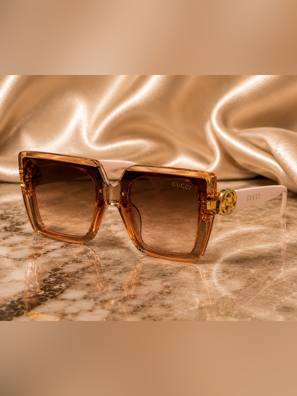 Luxury Pink and Amber GG Sunglasses